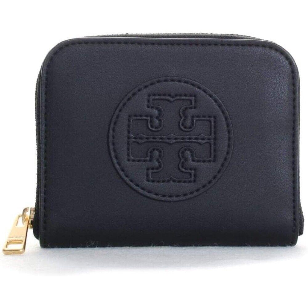 Tory Burch Hb Ella Women Wallet Bio Small Vegan Leather Card Pocket Zip Black OS