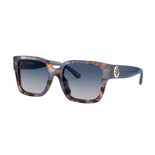 Tory Burch TY7156U 1828/4L Blue Tortoise Blue Lens Logo Sunglasses 53-19-140