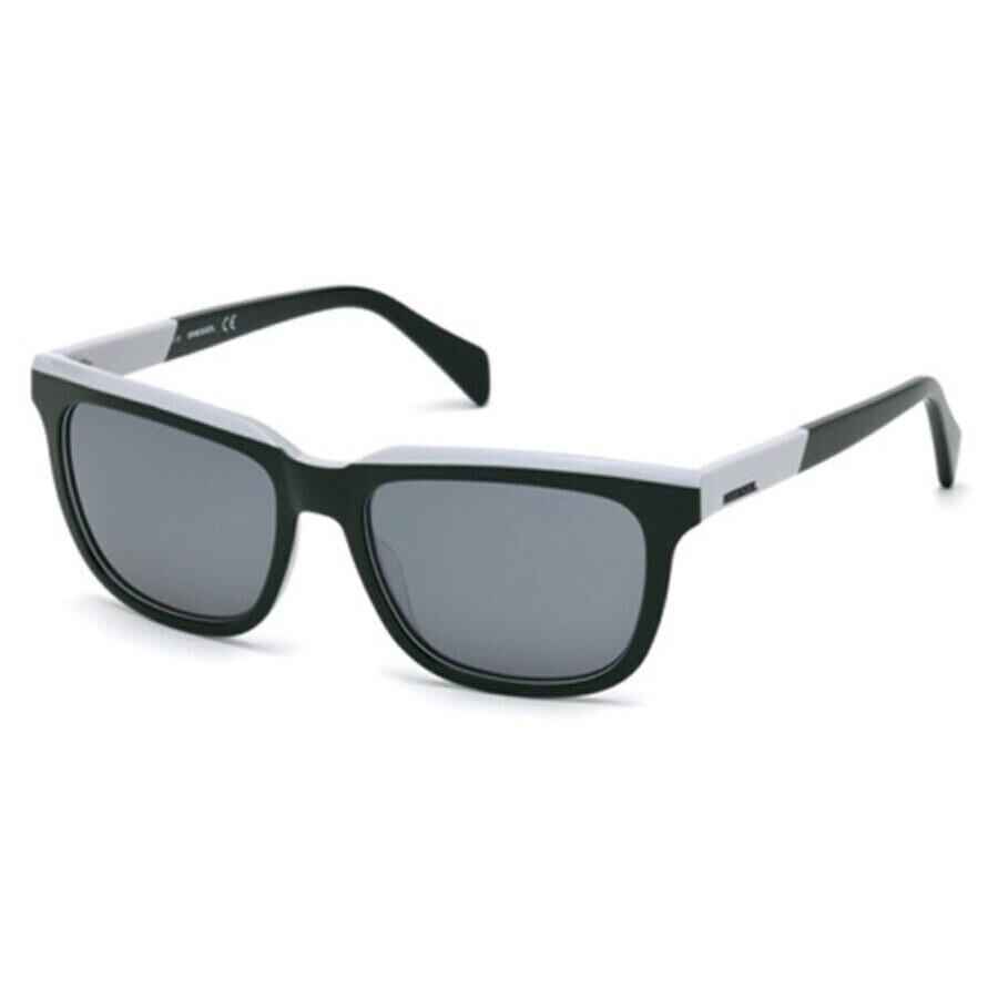 Men`s Diesel DL0224 98C Green Gray Mirror Squared Sunglasses 56-18 + Case