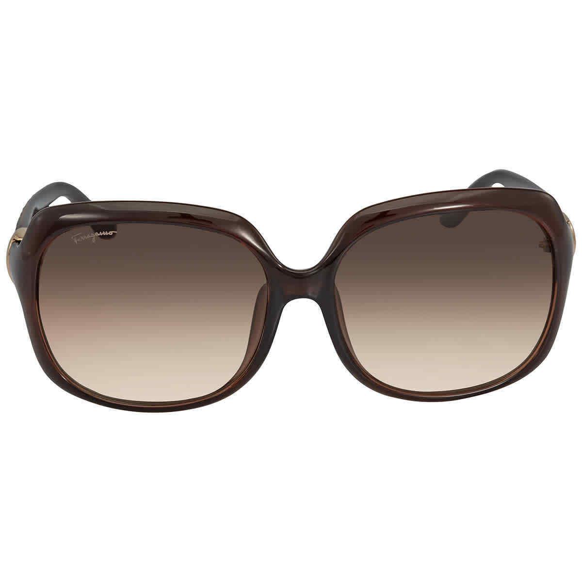 Salvatore Ferragamo Brown Gradient Rectangular Ladies Sunglasses SF739SA 210 59