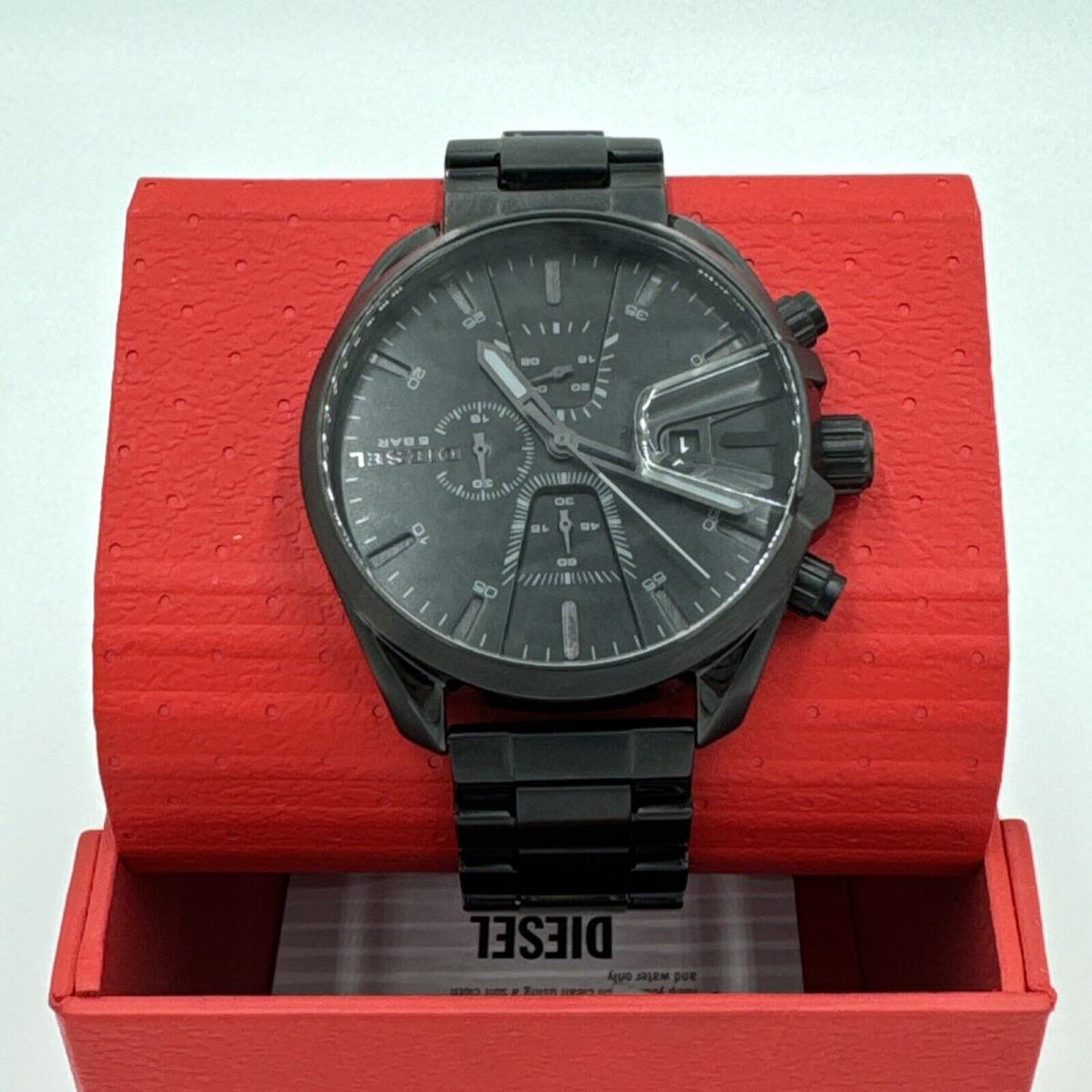 Diesel DZ4537 MS9 Men`s Black Chronograph Date Dial Stainless Steel Watch