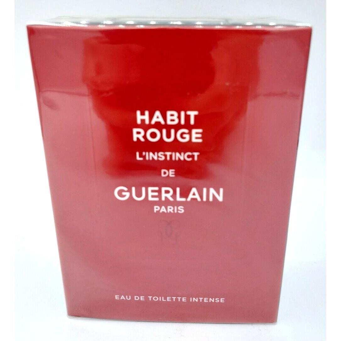 Habit Rouge L`instinct by Guerlain Eau De Toilette Intense Spray 3.3 oz For Men