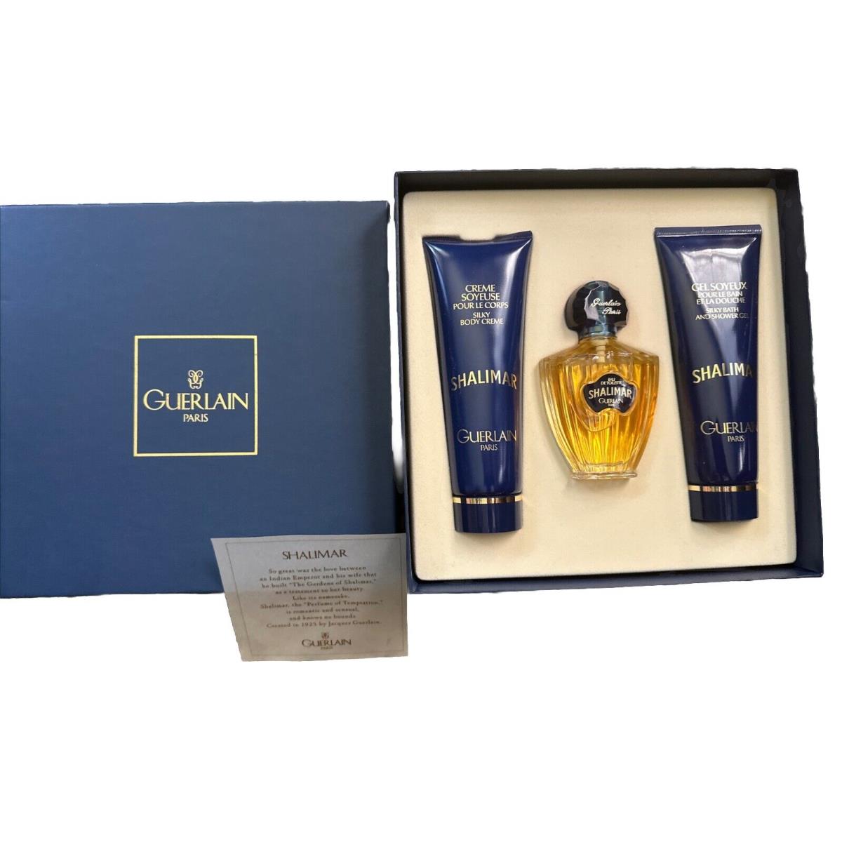 Vintage Shalimar by Guerlain 3 Piece Gift Set with Gift Box