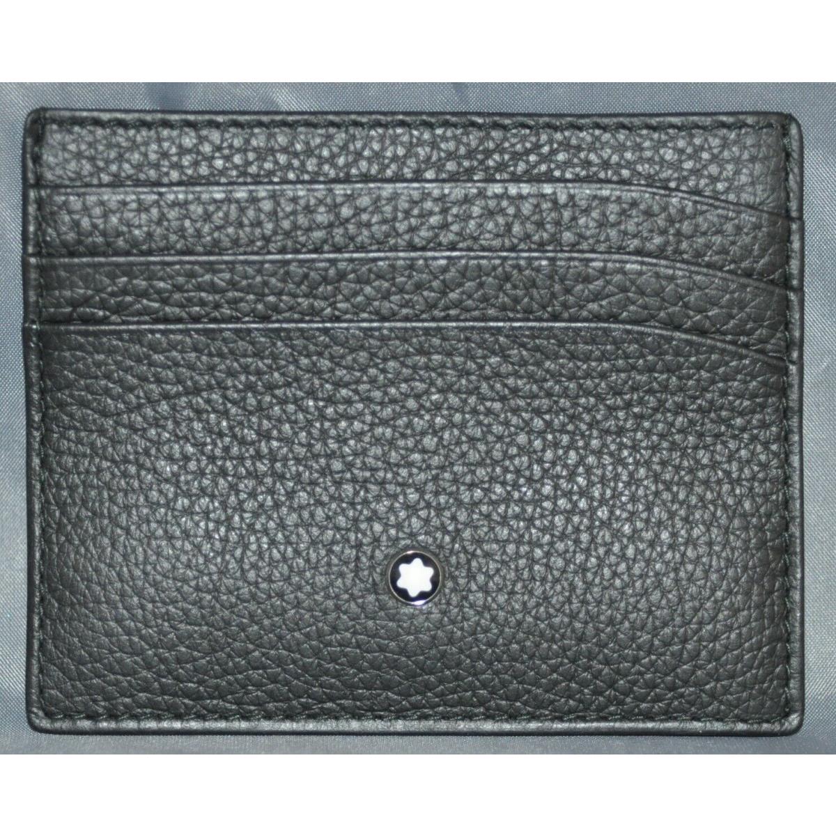 Montblanc Black Leather 6 Credit Card Holder Wallet 113309