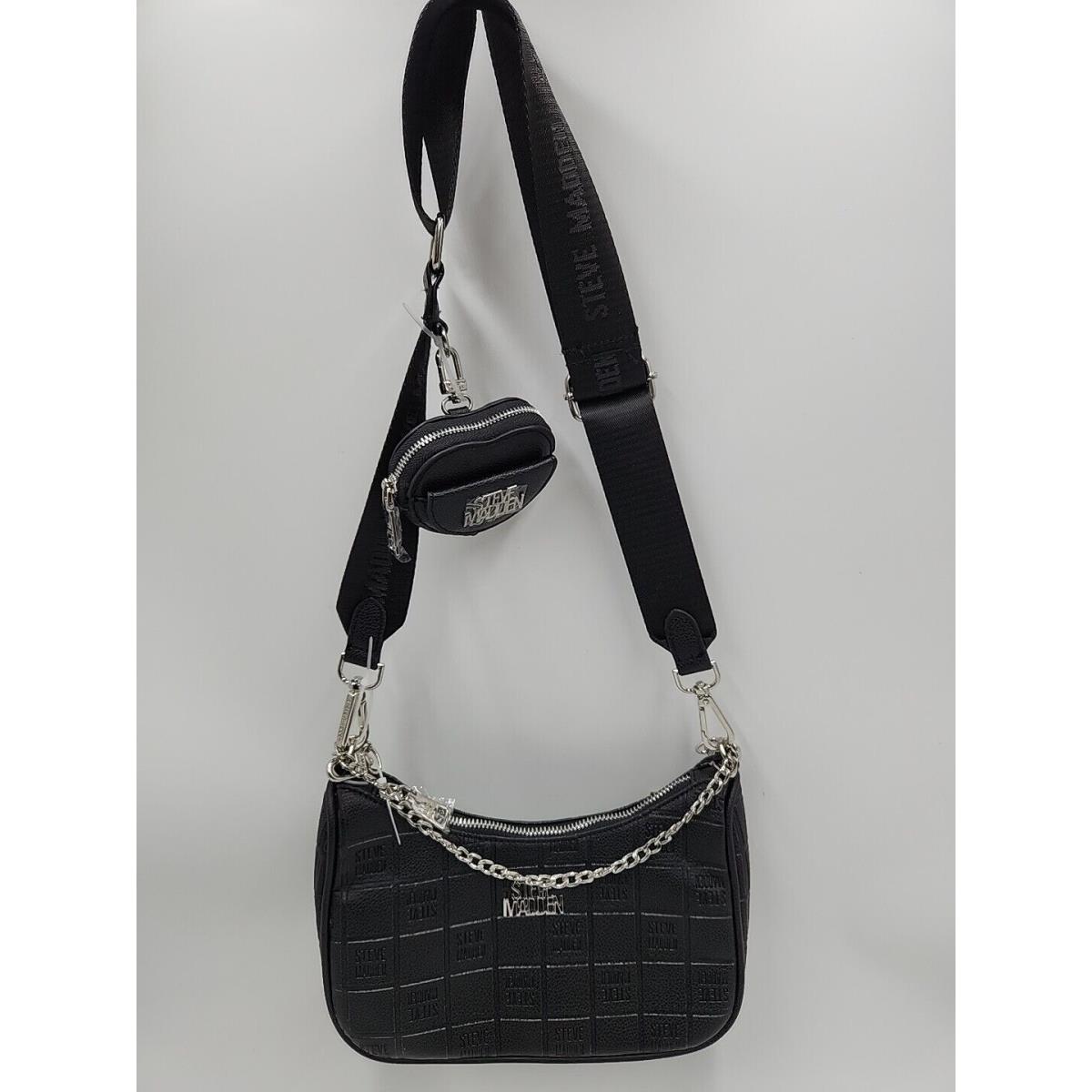 Steve Madden Btamela Heart Hangof Purse. Black