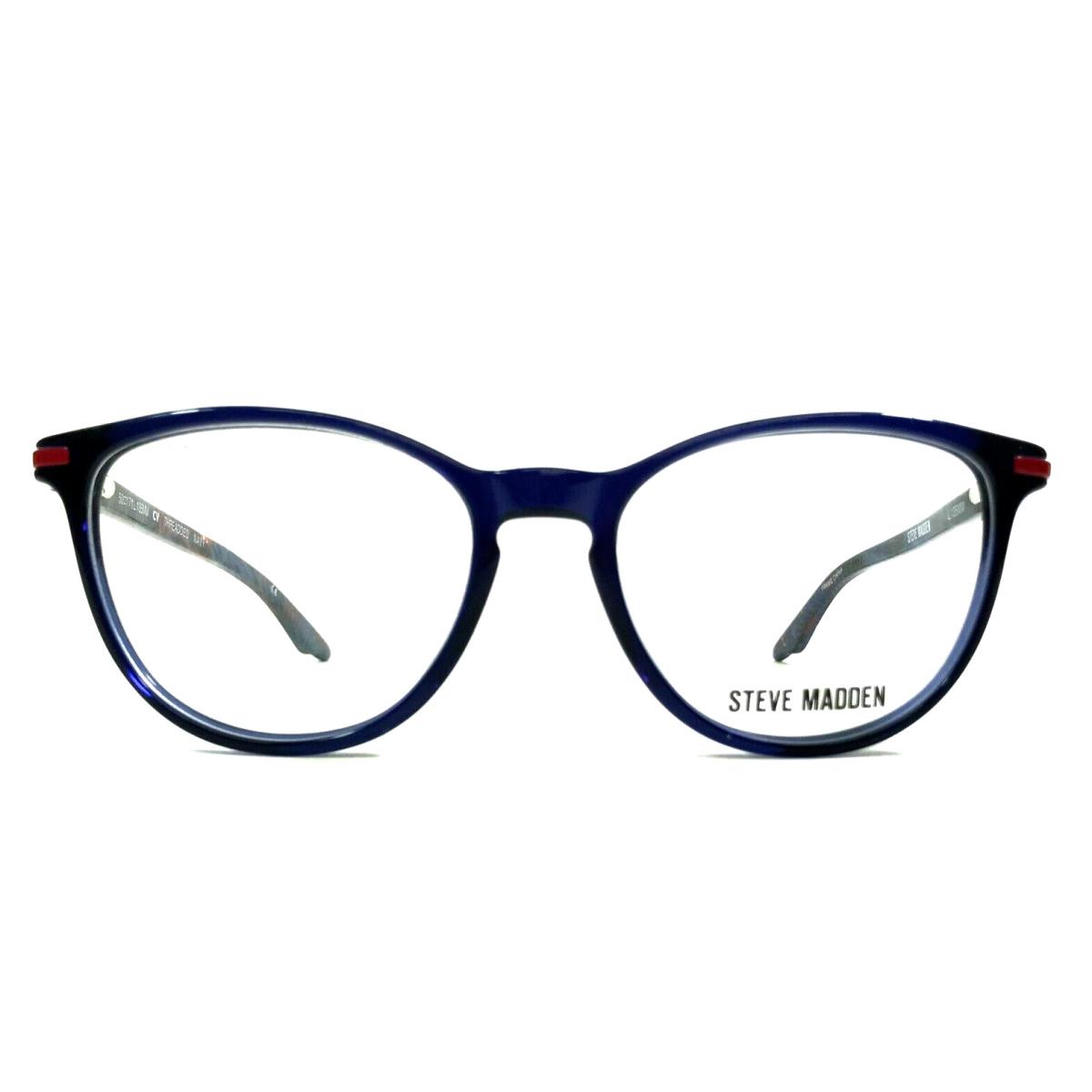 Steve Madden Eyeglasses Frame Threadded Navy Blue Red Cat Eye Full Rim 50-17-135