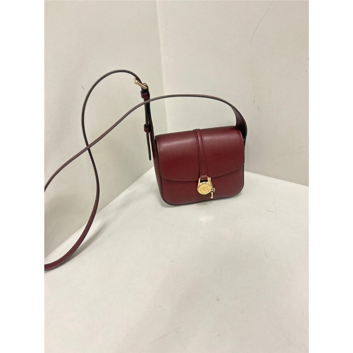 Michael Kors Lyra Small Leather Flap Crossbody Shoulder Handbag Bag Purse - Var OXBLOOD