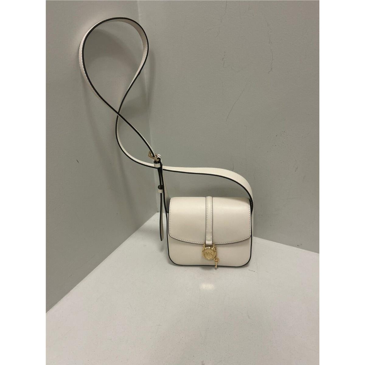 Michael Kors Lyra Small Leather Flap Crossbody Shoulder Handbag Bag Purse - Var LT CREAM