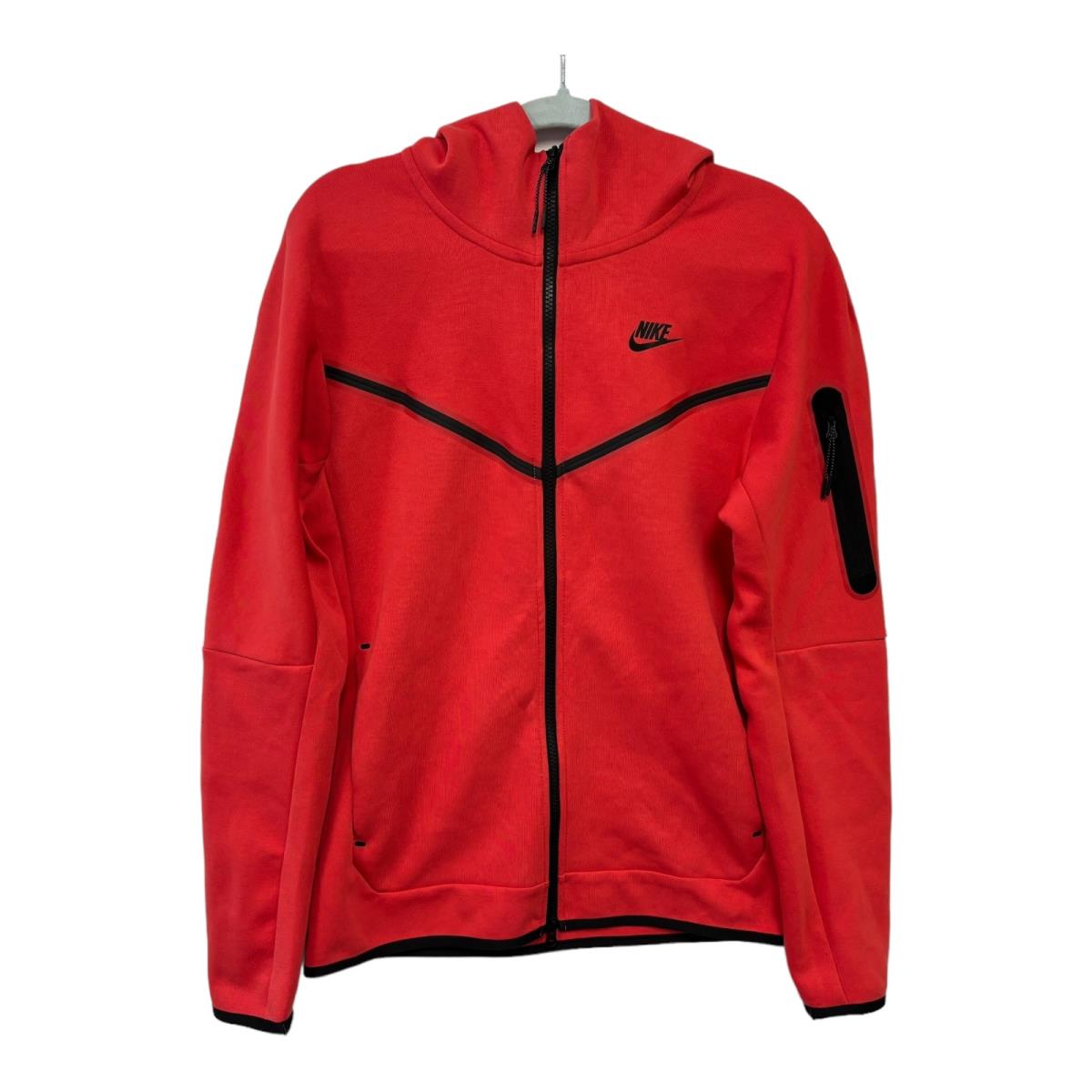 Nike Men`s Tech Fleece Windrunner Full Zip Hoodie Lobster Red CU4489-606