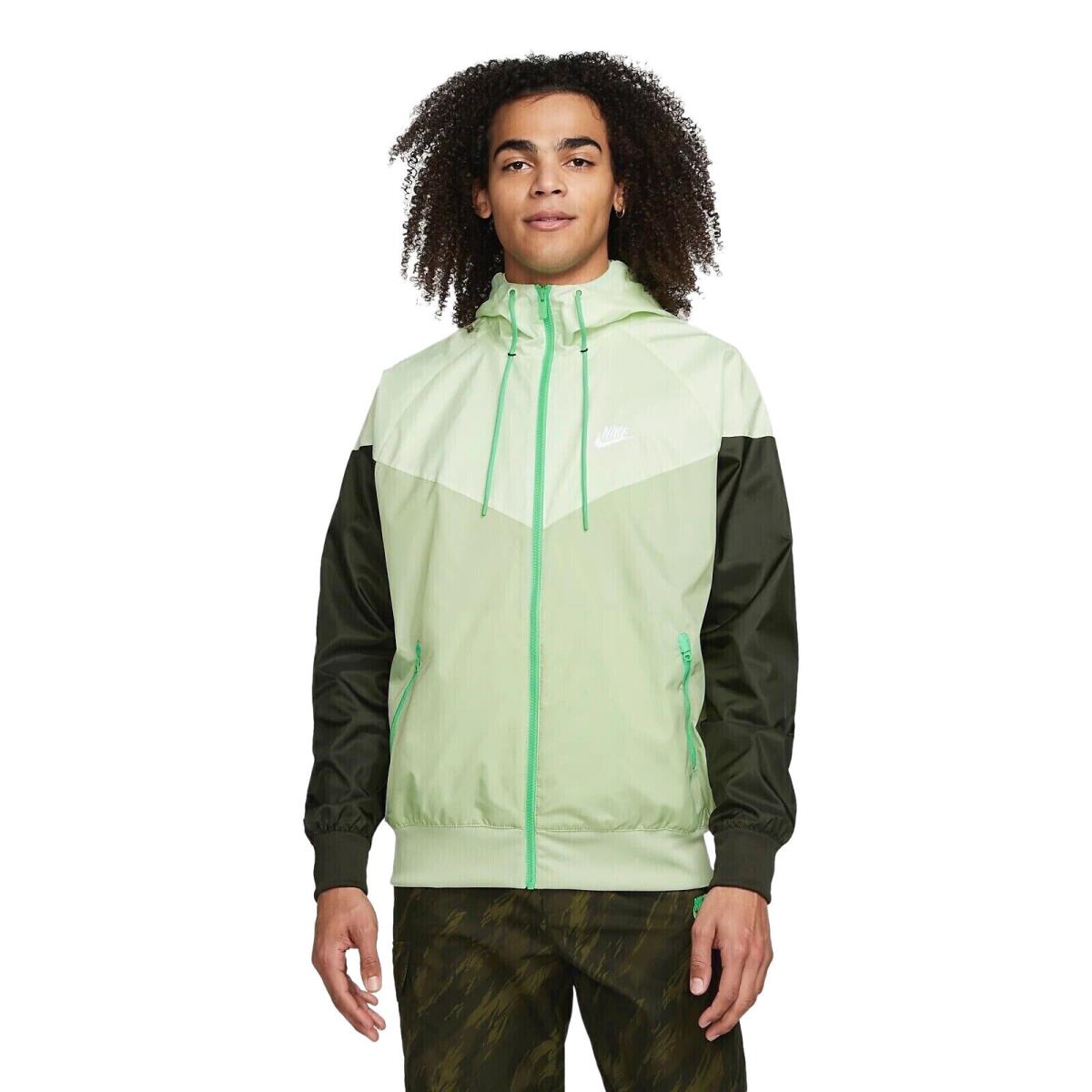 Men`s Nike Honey Dew/lime Ice/sequoia Sportswear Windrunner Hooded Jacket