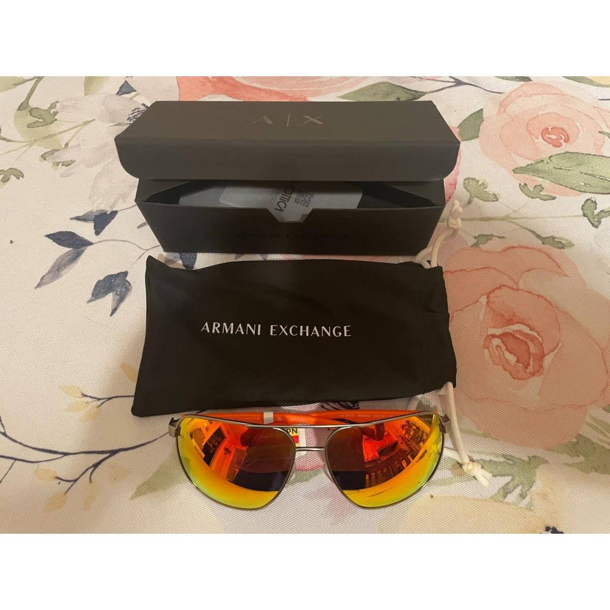 Armani Exchange Men`s 0AX2047S 63mm Mirrored Round Sunglasses