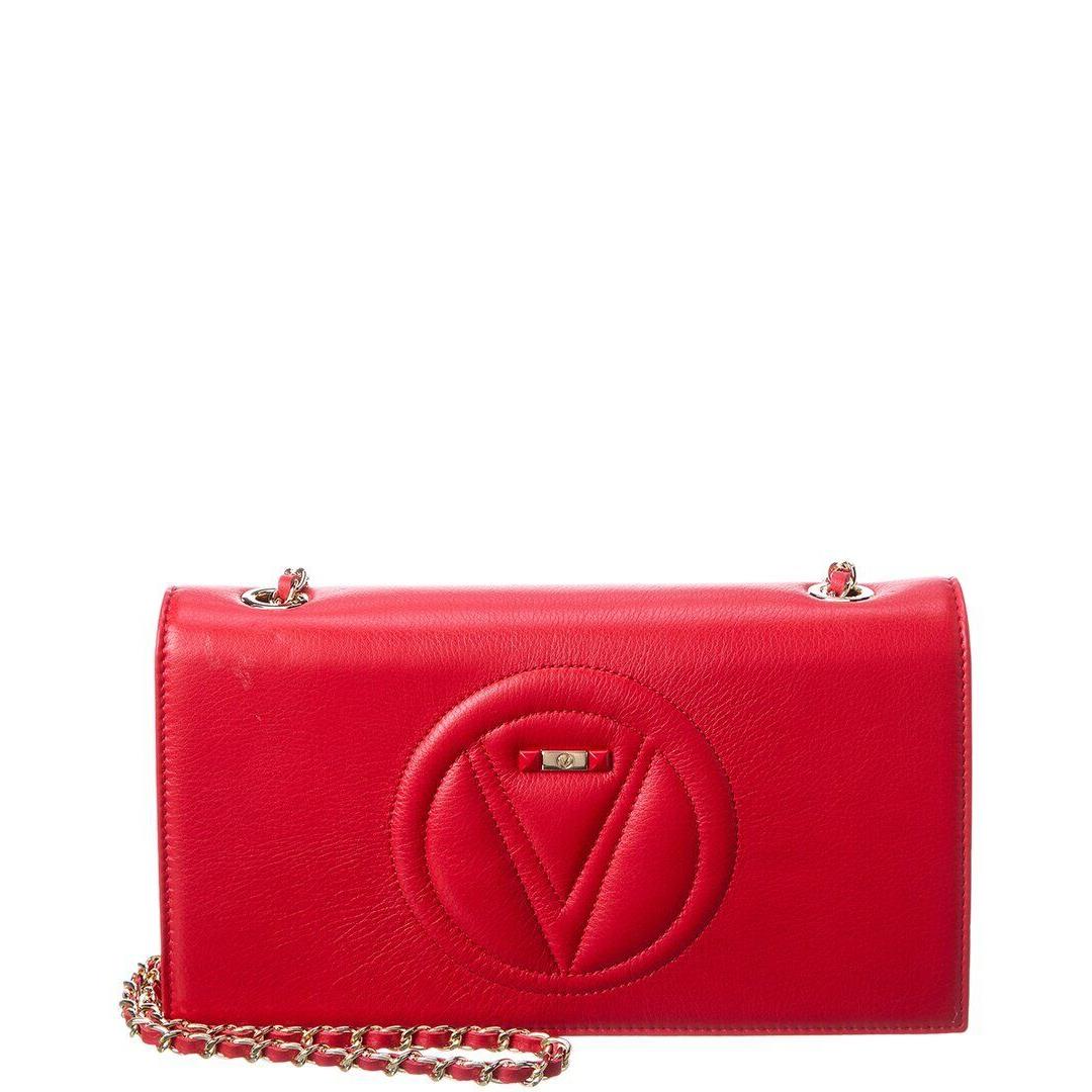 Valentino By Mario Valentino Lena Signature Leather Shoulder Bag Women`s Red