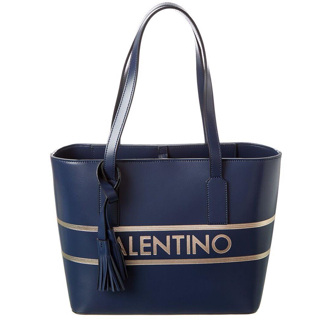 Valentino By Mario Valentino Prince Lavoro Leather Tote Women`s Blue