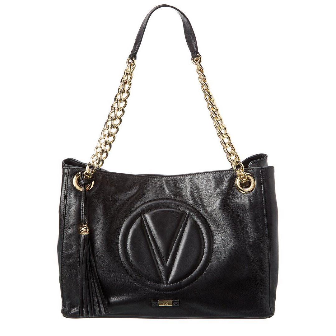 Valentino By Mario Valentino Verra Signature Leather Shoulder Bag Women`s Black