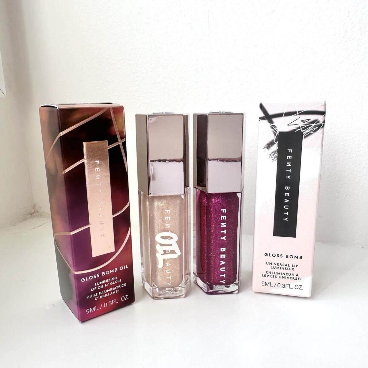 Fenty Beauty Gloss Bomb Lip Luminizer 2pc Gift Set Fuchsia Flex $uperfine $uga