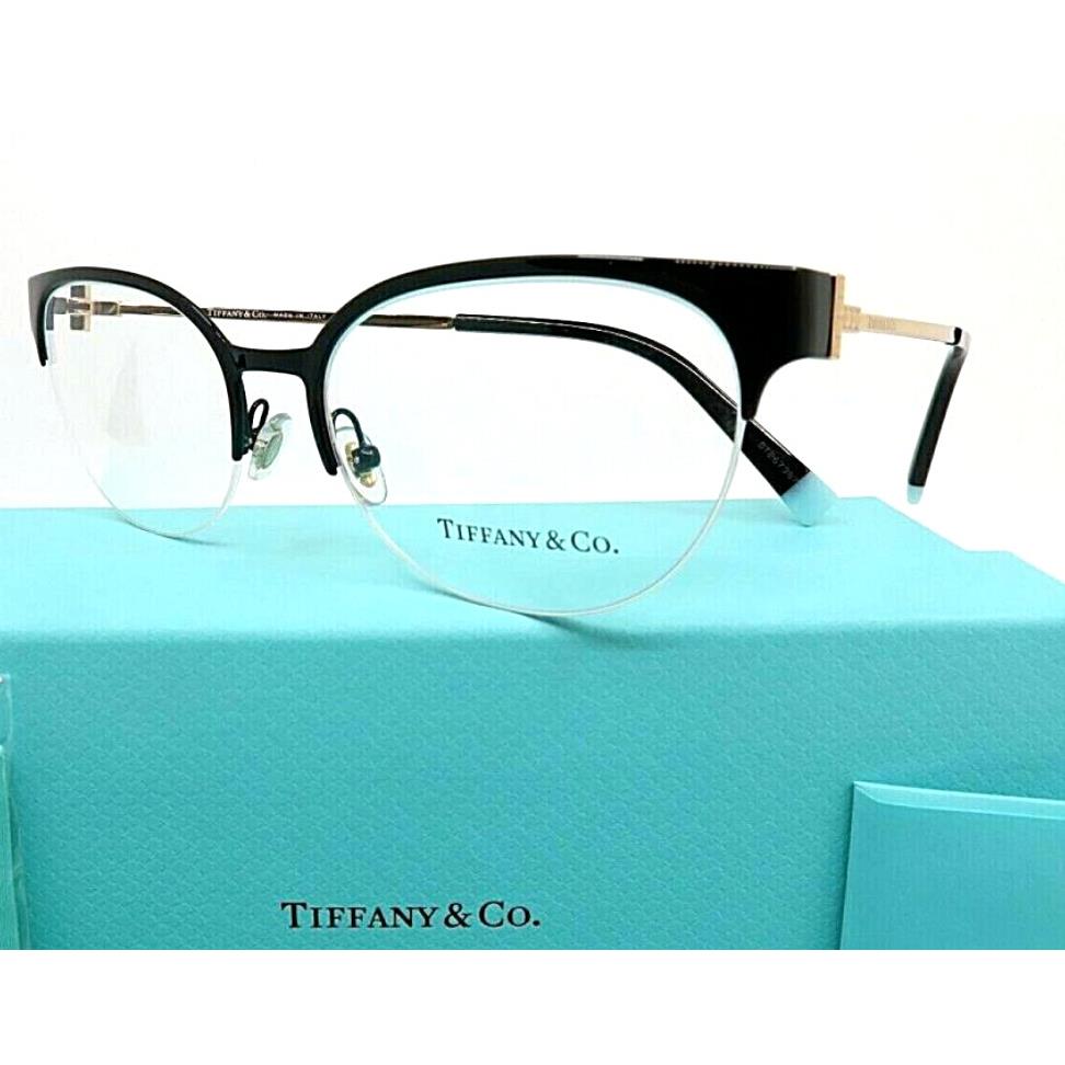 Tiffany Co. Eyeglasses TF 1133 6007 53-17 140 Black Gold Frames Blue Tip