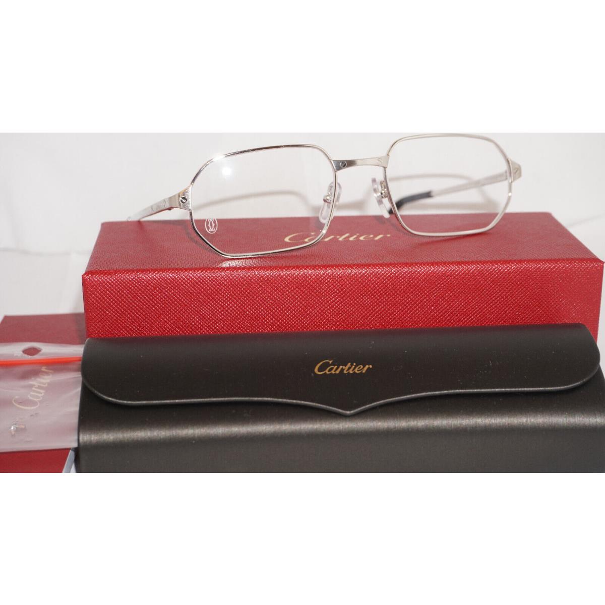 Cartier Eyeglasses Aviator Silver CT0442O 002 53 19 145