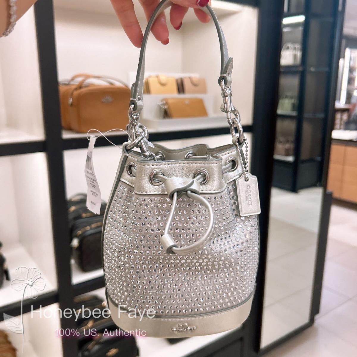 Coach Mini Bucket Bag In Signature Canvas CR145/CW301/CX213 CW301 Silver/Silver