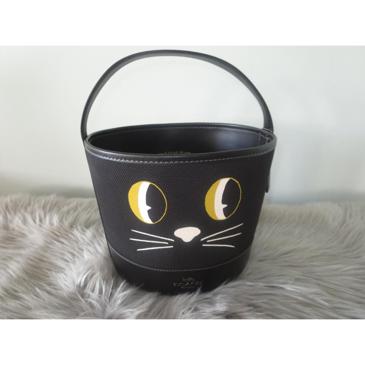 Coach Halloween Trick or Treat Canvas Spooky Black Cat Bucket