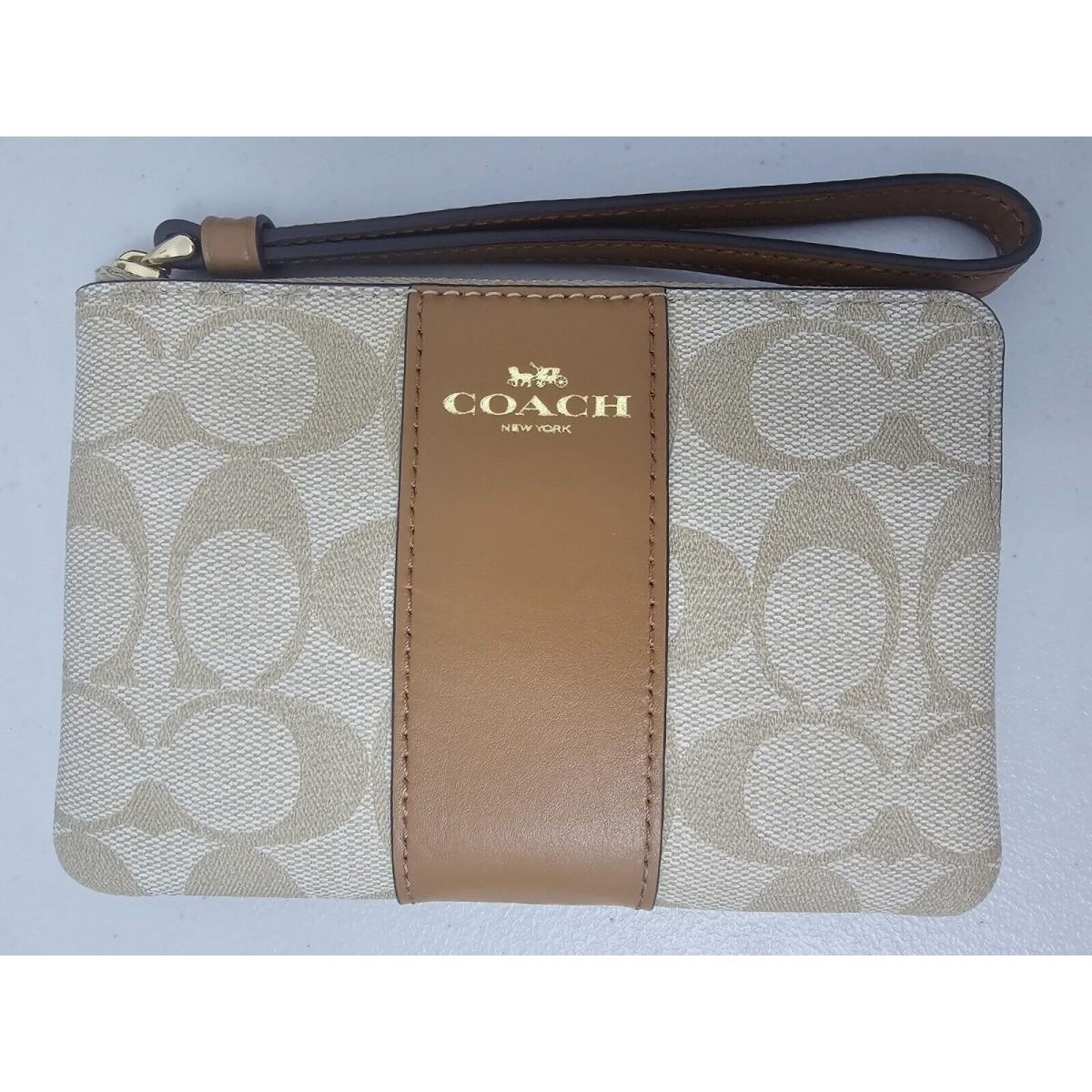 Coach Women`s Small Wristlet Light Khaki