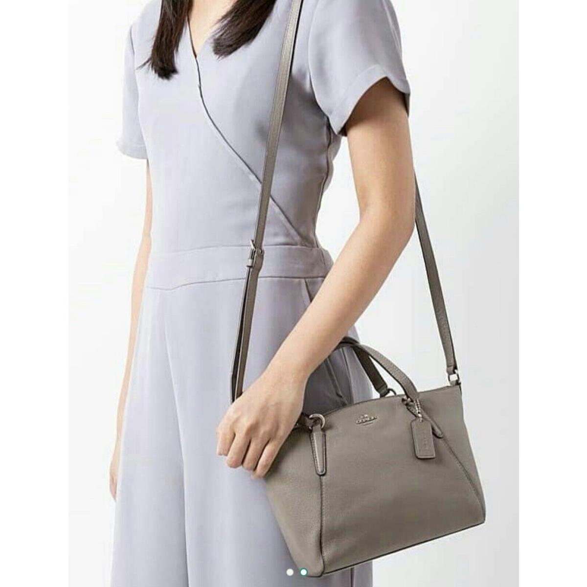 Coach Mini Kelsey Satchel Gray / Fog Pebble Leather Shoulder/crossbody