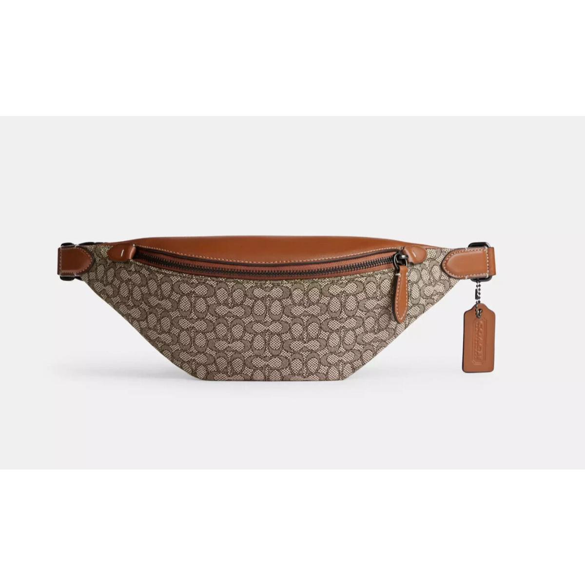 Coach Cocoa/burnished Amber Micro Signature Jacquard Charter Belt Bag 7 CM373