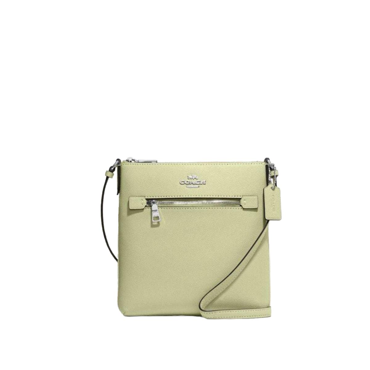 Coach Crossgrain Mini Rowan File Bag Crossbody - Pale Lime