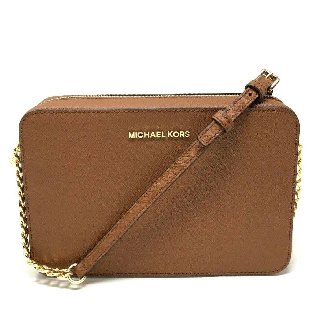 Michael Kors Jet Set Item Large East West Luggage Crossbody Bag - Luggage, Exterior: Brown