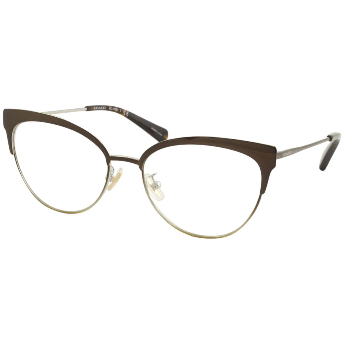 Coach Women`s Eyeglasses HC5108 5108 9339 Brown/silver/gold Optical Frame 54mm