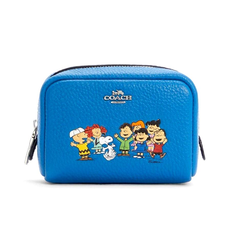 Coach X Peanuts Mini Boxy Cosmetic Case with Snoopy and Friends 6447