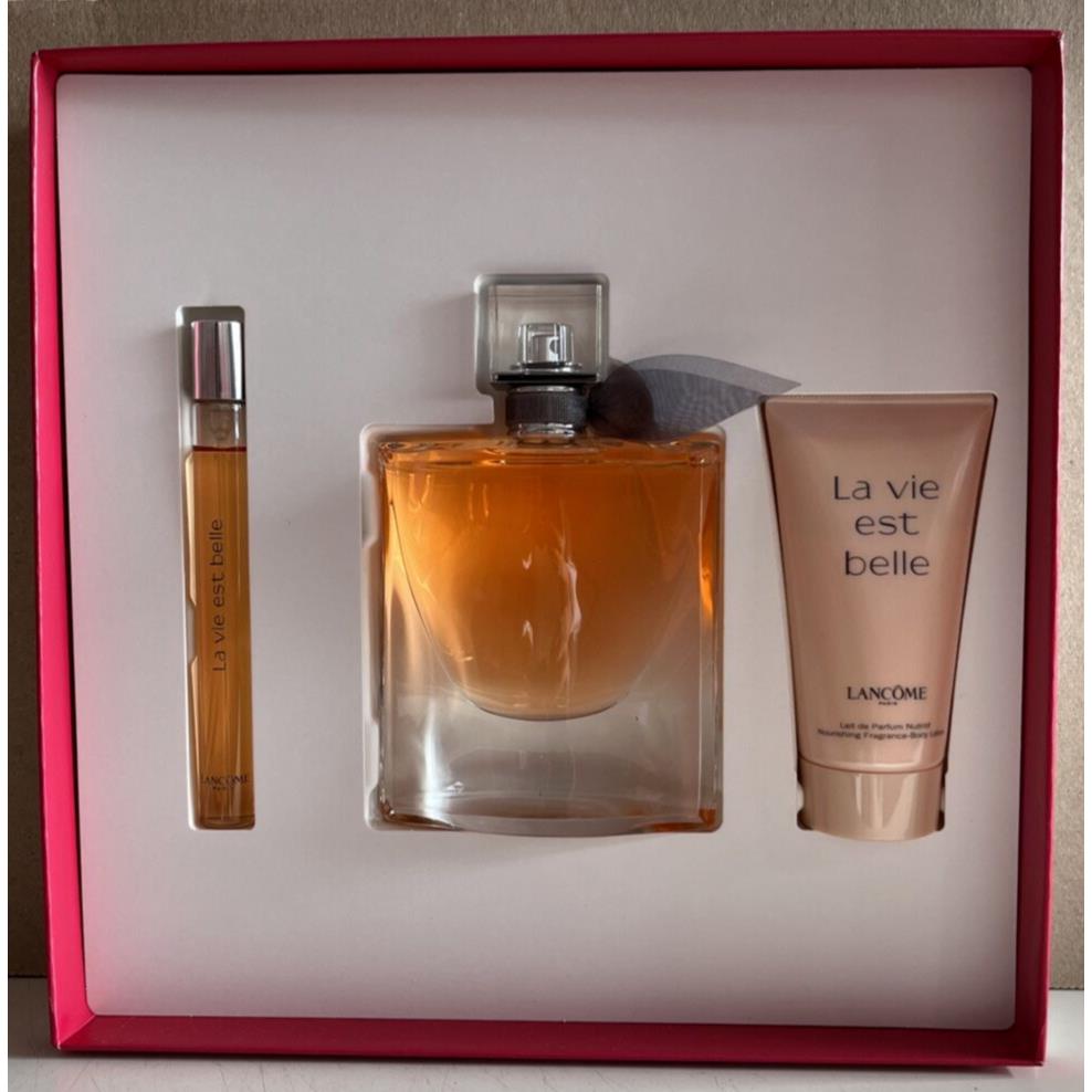 Lancome La Vie Est Belle 3pc Set Eau de Parfum 2.5 +0.34 Oz+ Body Lotion 1.6 oz