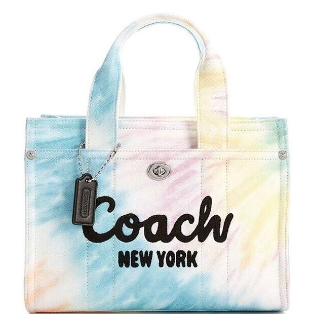 Coach Cargo CU029 Silver/multi Small Tote Crossbody 26 with Tie Dye