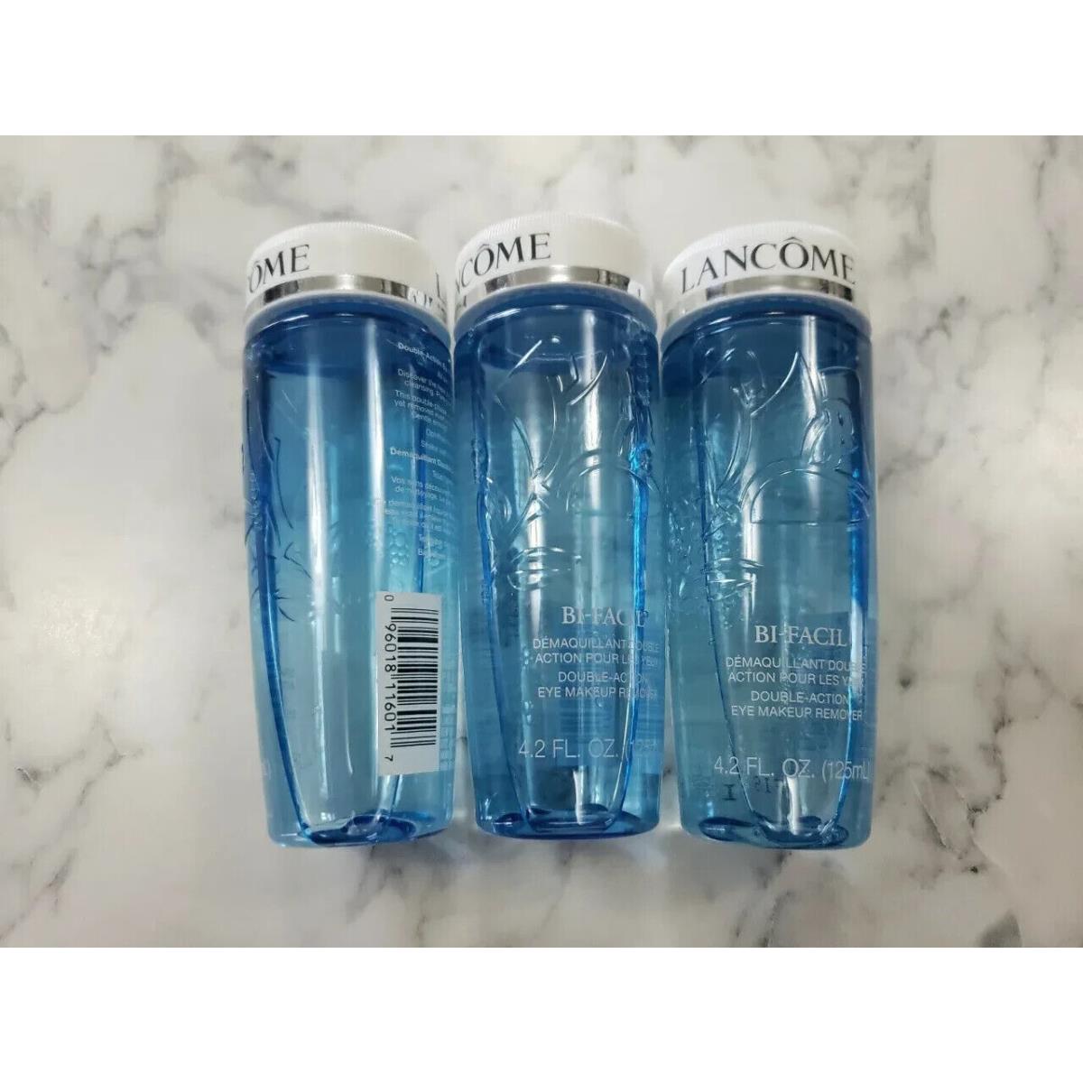 Lancome 3 Pcs Lancom Bi-facil Double Action Eye Makeup Remover 125 ml/4.2 oz Full-size