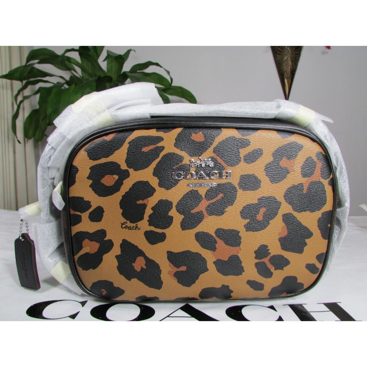 Coach Signature Canvas Leopard Print Jamie Camera Bag CC759 Black Multi