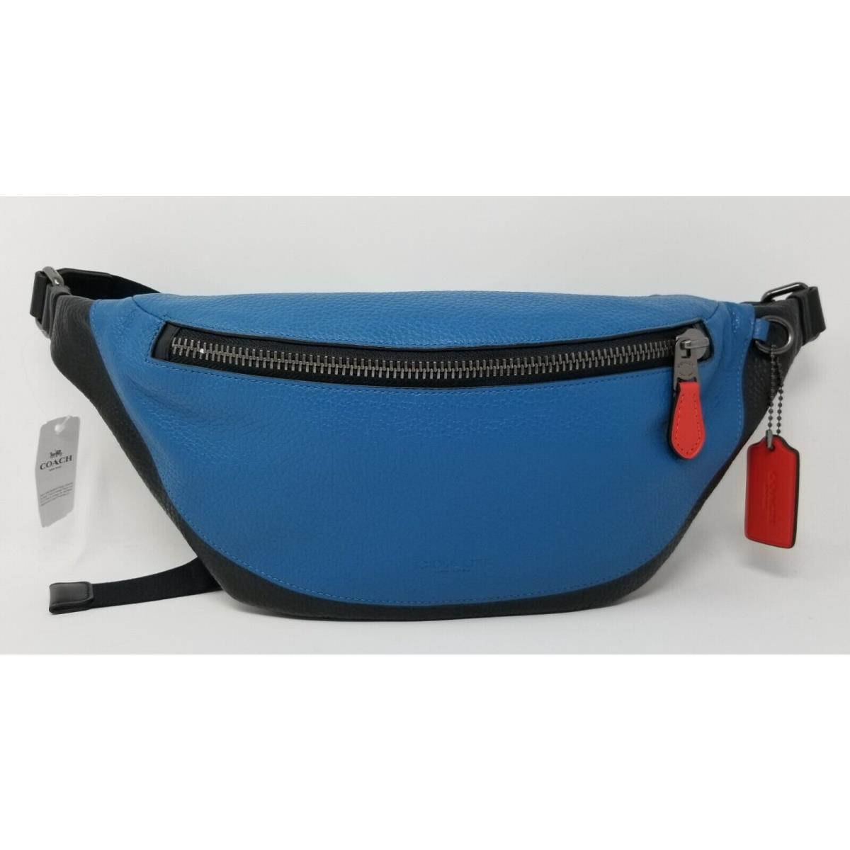 Coach Mens Warren Blue Jay Pebble Leather Crossbody Belt Bag 2323