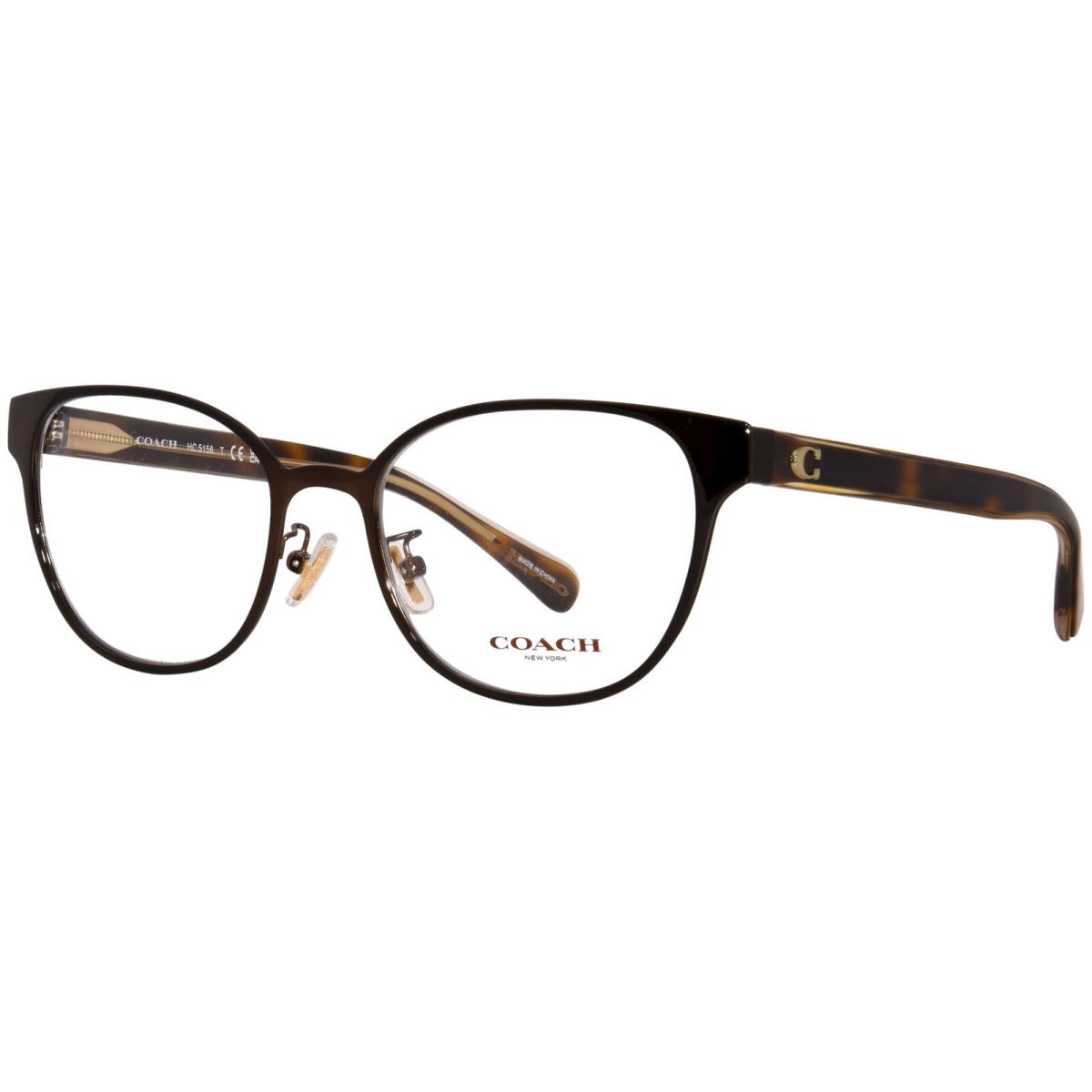 Coach HC 5156 9439 Eyeglasses Frame Women`s Shiny Dark Brown Full Rim 53mm