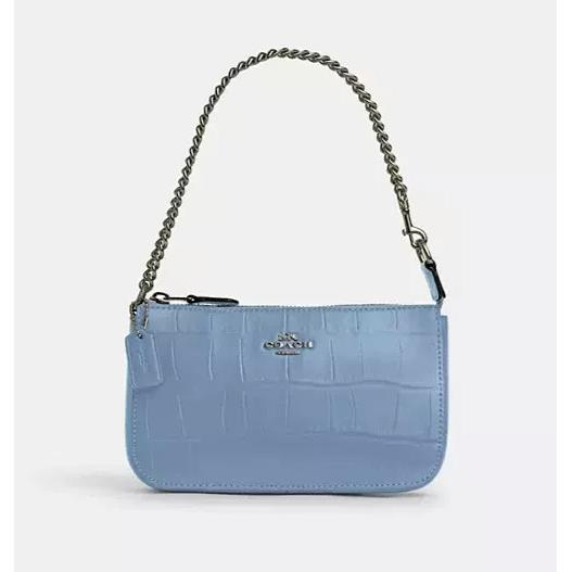 Coach Nolita 19 Cornflower Embossed Leather Wristlet/shoudler Bag CN382