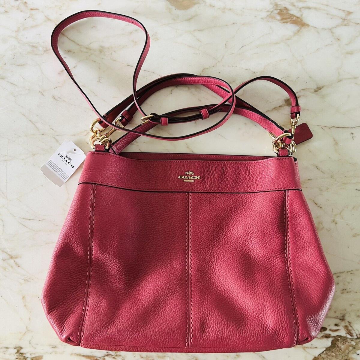 Coach Lexy Rouge Pink Pebbled Leather Shoulder Bag