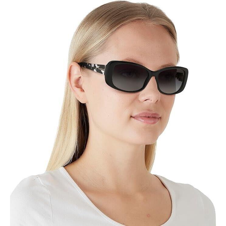 Coach Women`s Hc8168 Rectangular Sunglasses Black/white