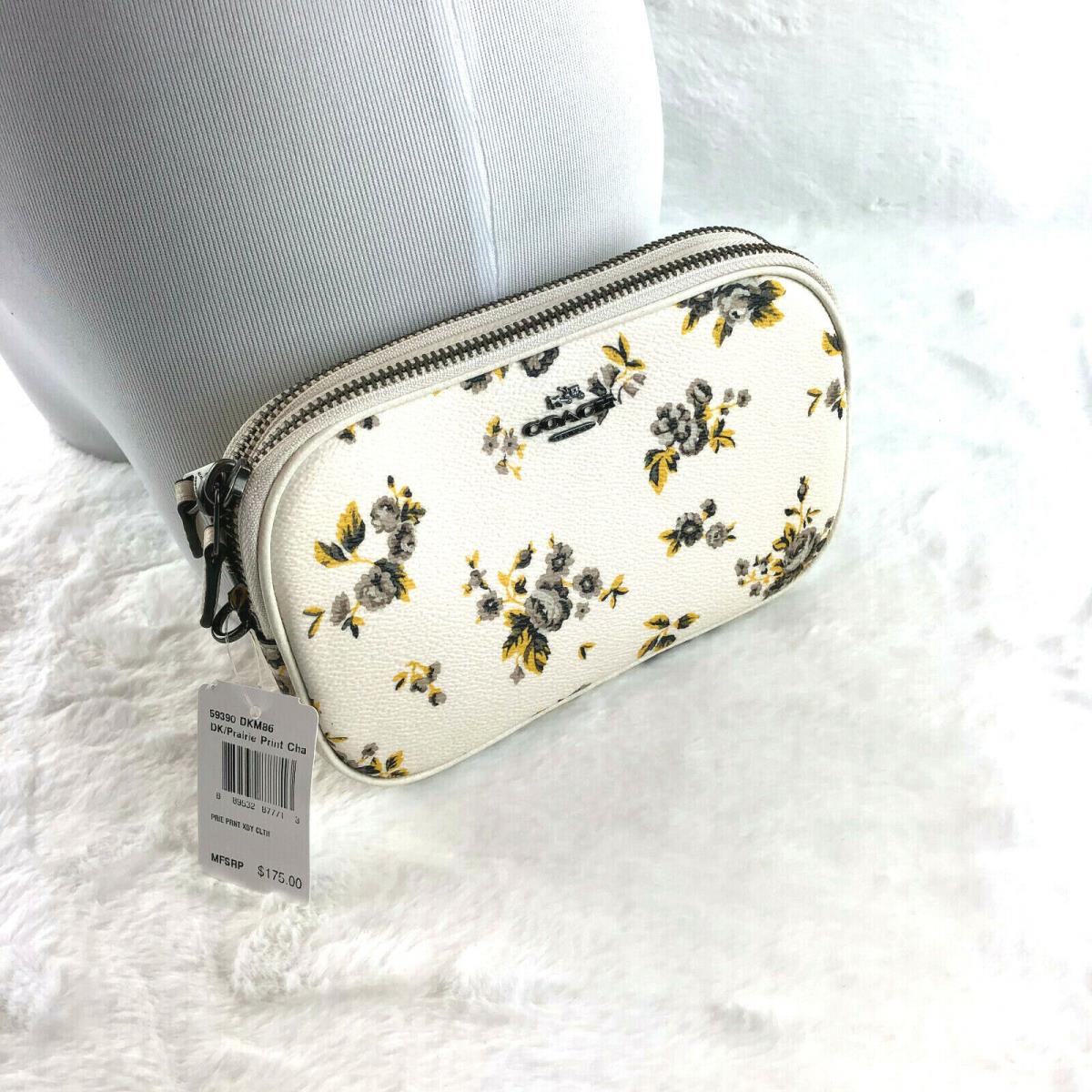 Coach Prairie Print Crossbody Clutch White/yellow 59390 Retail