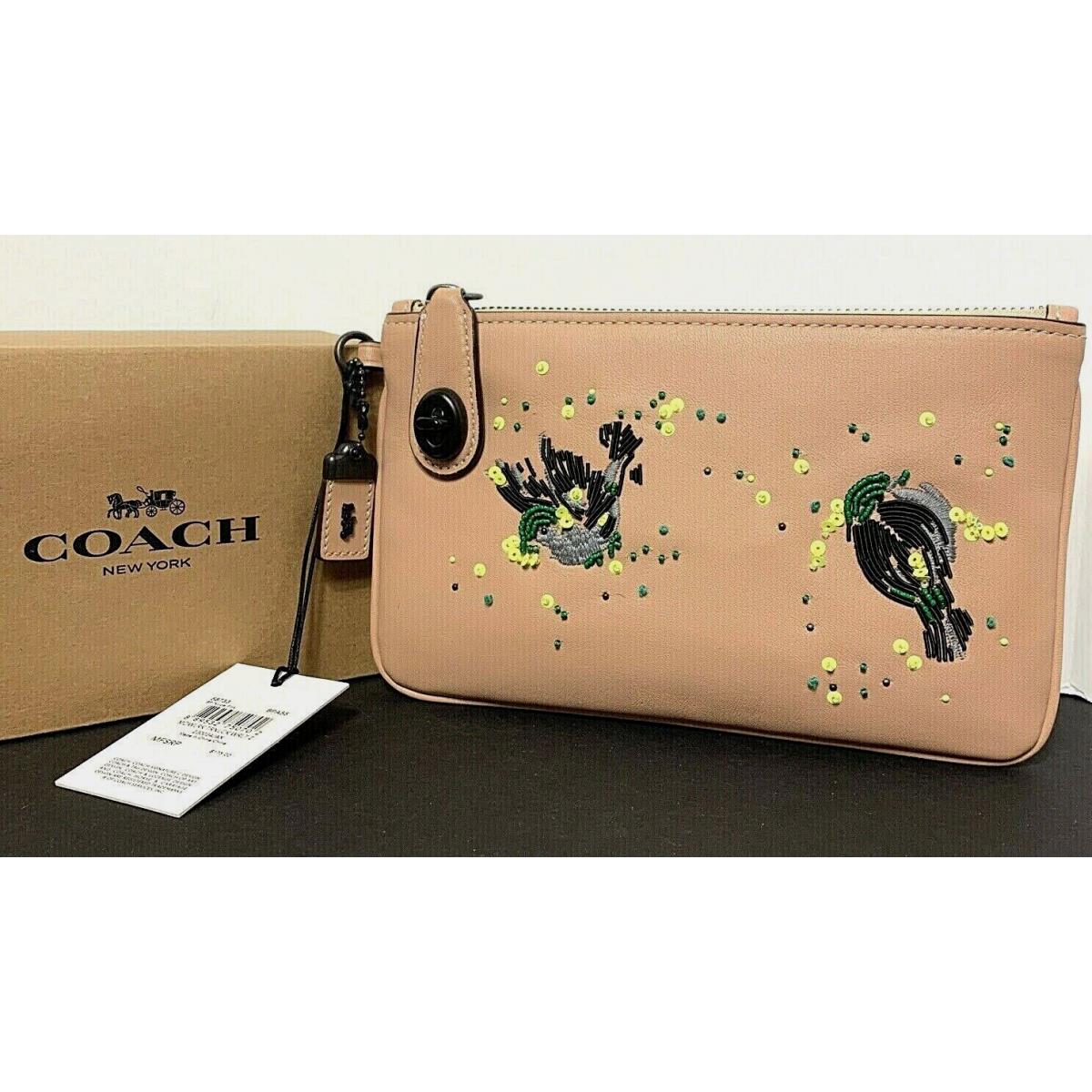 Coach Meadowlark Turn Lock Wristlet Pink Clutch 21 58733