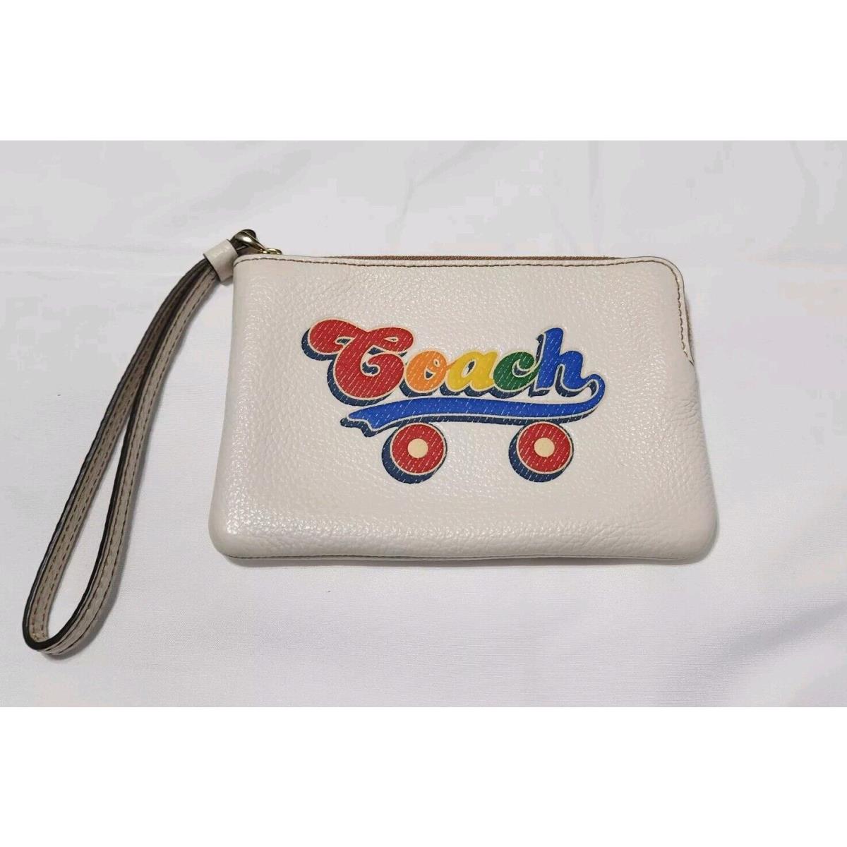 Coach Women s Corner Zip Wristlet with Rainbow Roller Skate Graphic