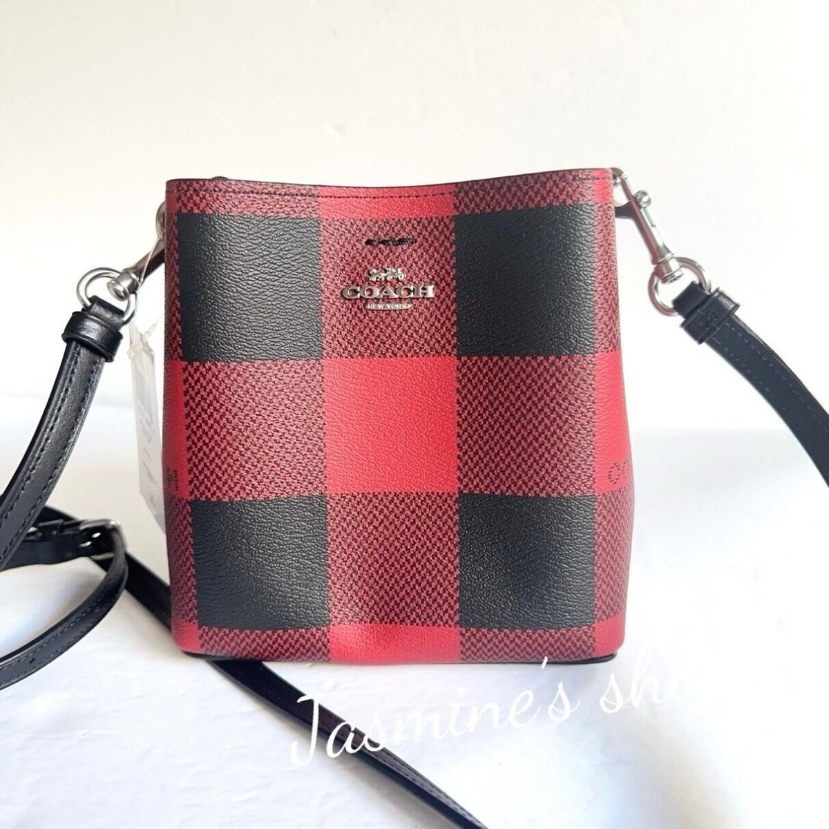 Coach Mini Town Bucket Bag with Buffalo Plaid Print c7267