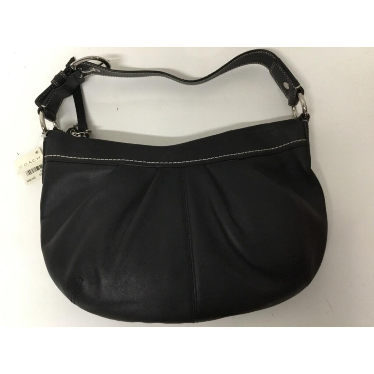 Coach Soh Pleated Leather Hobo Bag Guaranteed Style F13730 Black