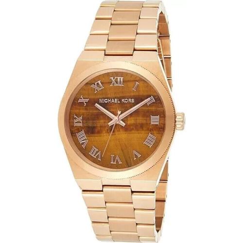 Michael Kors Channing Tigers Eye Dial Rose Gold-plated Rose Ladies Watch MK5895 - Dial: Rose, Bezel: Rose