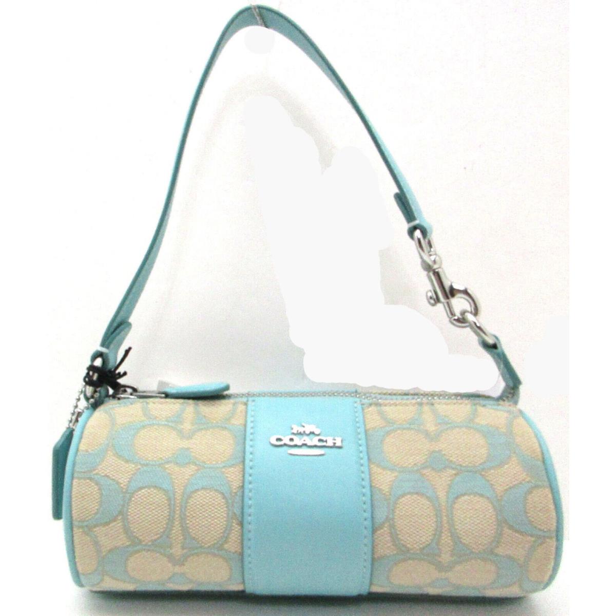 Coach Nolita Barrel Bag Signature Jacquard Top Handle Purse CU003 Faded Blue