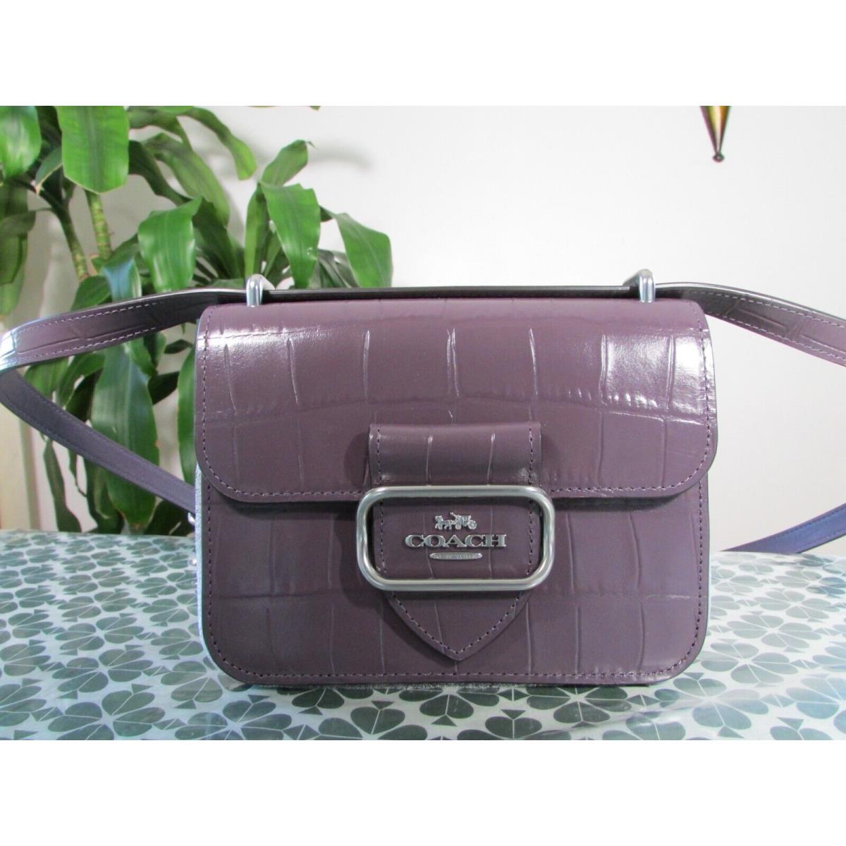 Coach Morgan Leather Square Crossbody Bag CN313 Amethyst