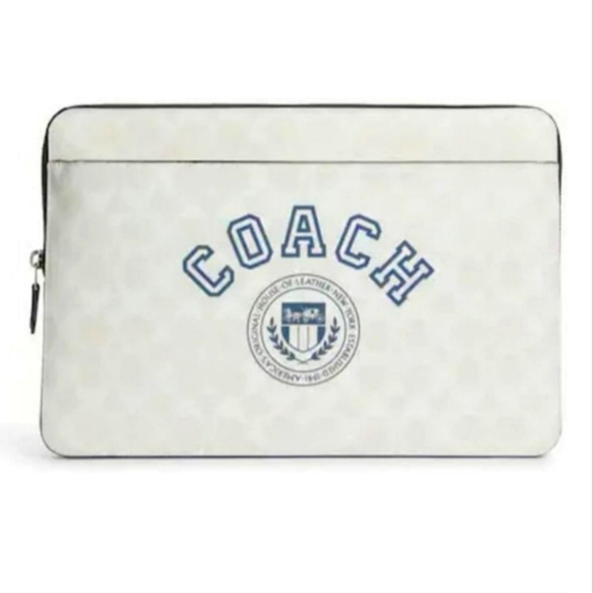 Coach Varsity Laptop Case IN Signature Canvas IN Silver / Chalk / Indigo