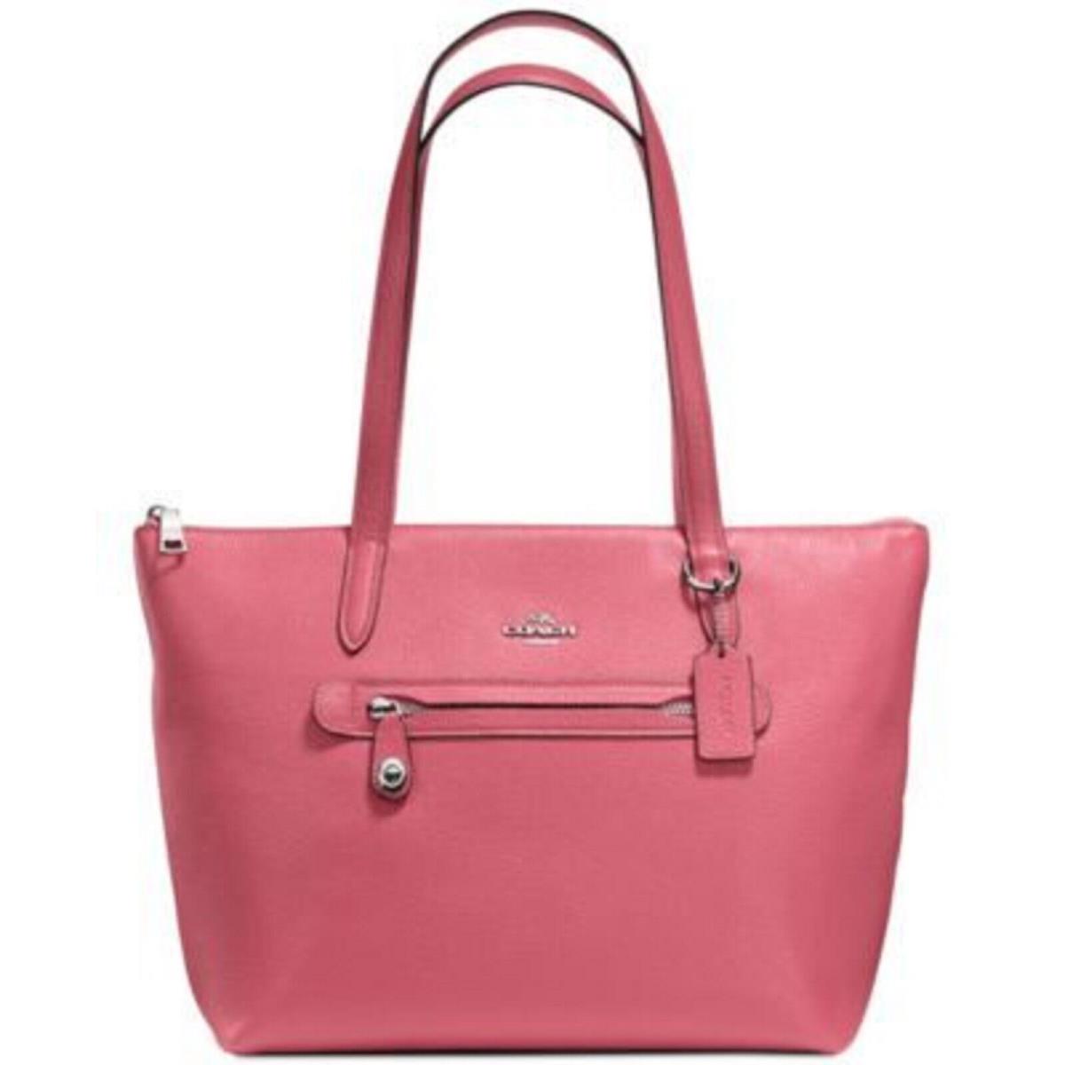 Coach Taylor Tote Shoulder Bag Peony Pink Pebble Leather 38312