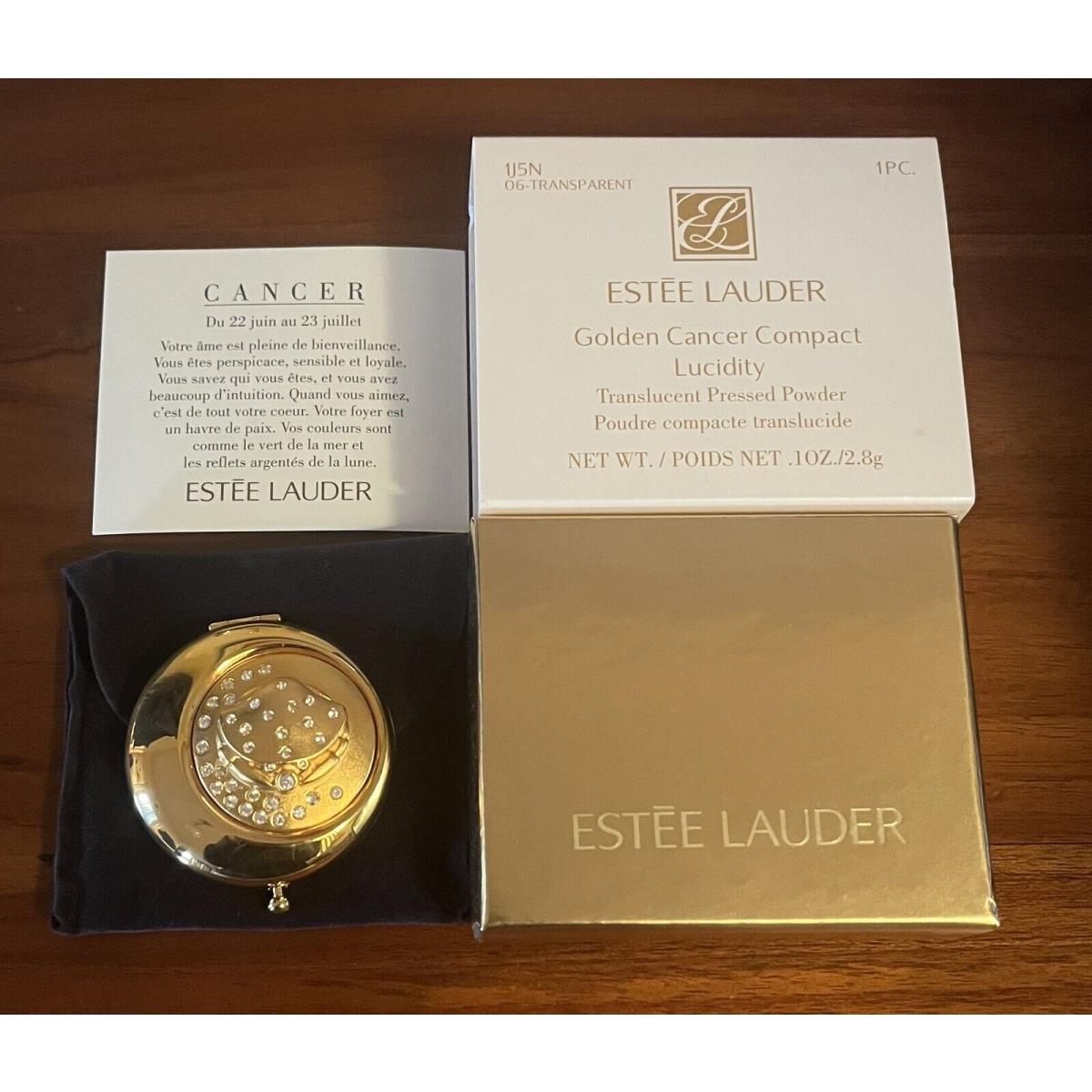 Vintage Estee Lauder Zodiac Sign Gold Compact Pressed Powder Cancer